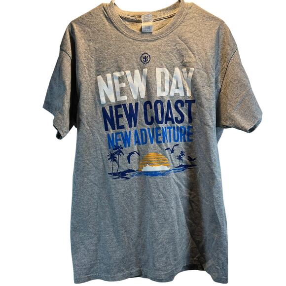 Royal Caribbean Large Cruising New Day New Coast New Adventure Graphic T-Shirt - Picture 1 of 7